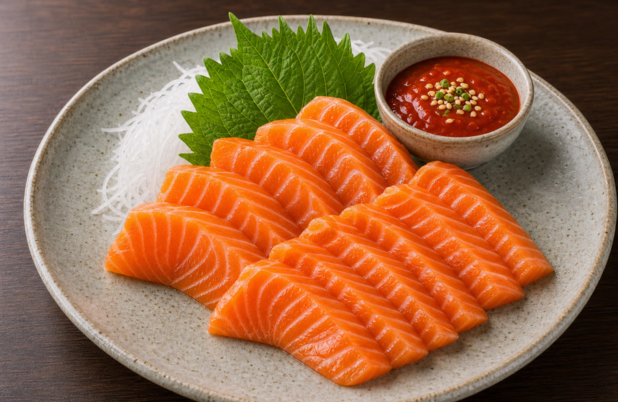 Korean Salmon Sashimi